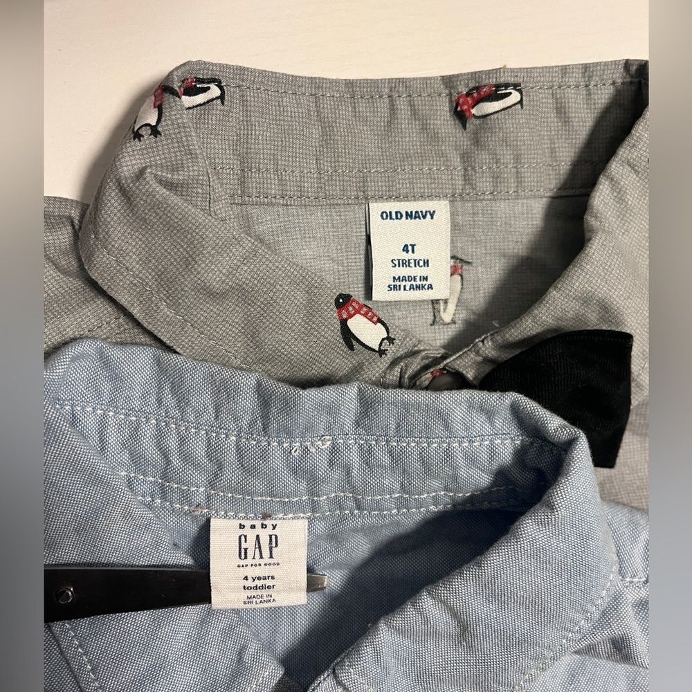 (2) Lot Boys Long Sleeve Shirts Casual Dress Shirt Sz 4T - Picture 5 of 5